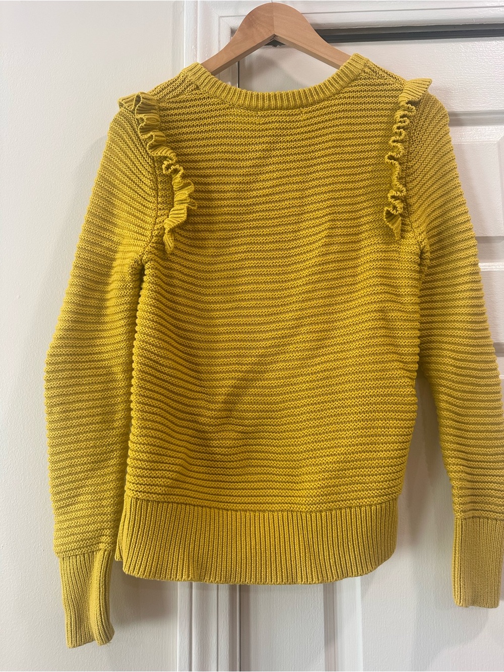 Chartreuse Ruffle Shoulder Knit Sweater - Women - Picture 2 of 3